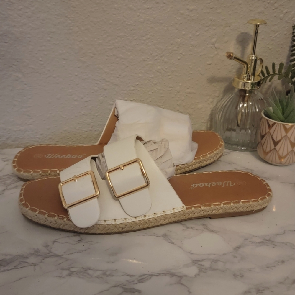 White sandals